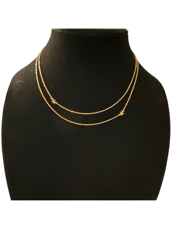 Jennifer Zeuner Jewelry - Jennifer Zeuner Gold Plated Double Chain Star Necklace Gold Plated Dainty